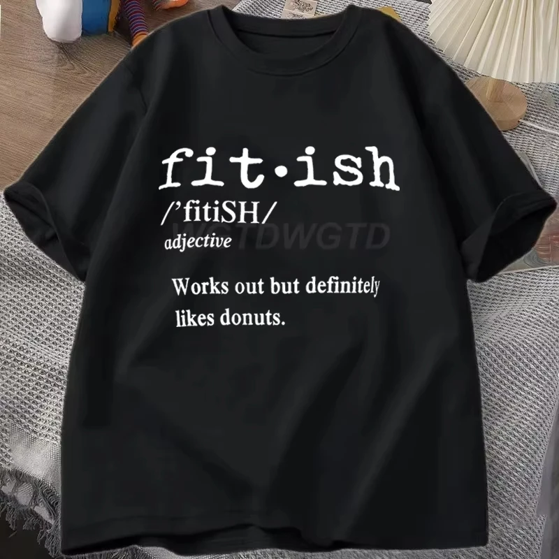 Gym Lover Humor Women T-shirt Funny Fitness Gift T-shirts Fitness Definition Print Short Sleeve Tee Funny Gym Lover Casual Top