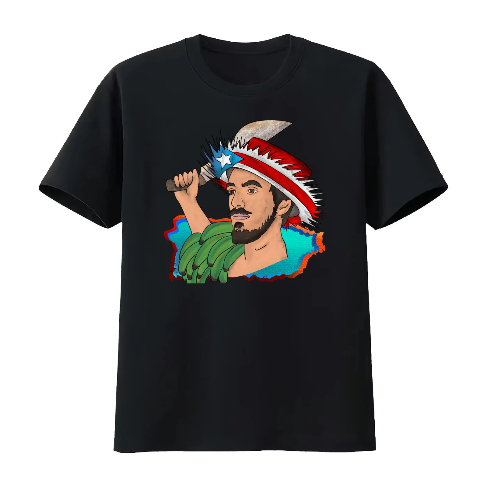 Jíbaro soy with machete in hand T-Shirt Summer Casual Cotton Tee Oversized Streetwear Tops Vintage Graphic Print 100% Cotton