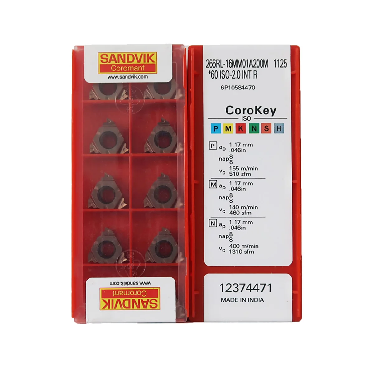 

100% Original 266RL 16MM01A200M 1125 CNC Lathe Threading Carbide Inserts Blades