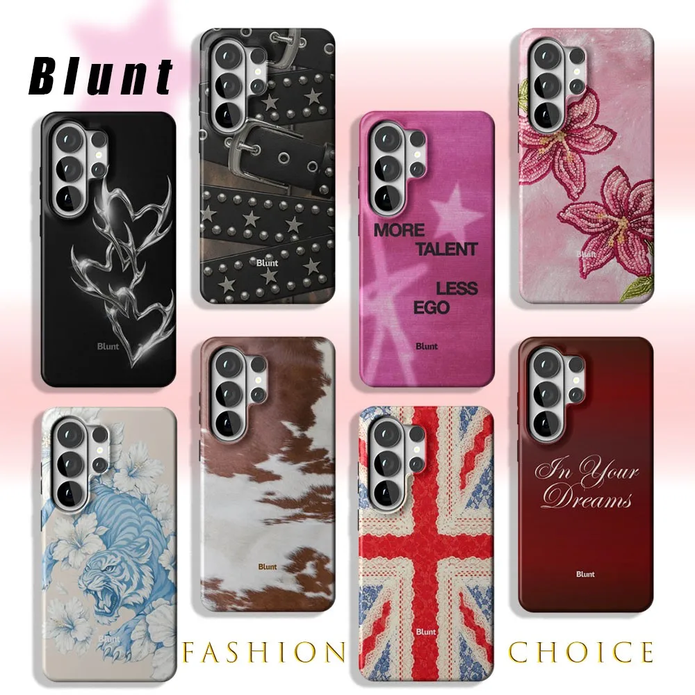 Luxury B-blunts Phone Case for Samsung Galaxy S20 S22 S23 S24 S25 S26 FE Plus Ultra Edge 4G 5G Luxury Double-layer Back Cover