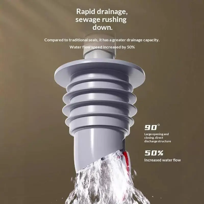 Bathroom Sewer Seal Ring Kitchen Sink Sewer Pipe Plug Washing Machine Anti-odor Leakage Floor Drain Seal Connector Plug Silicon