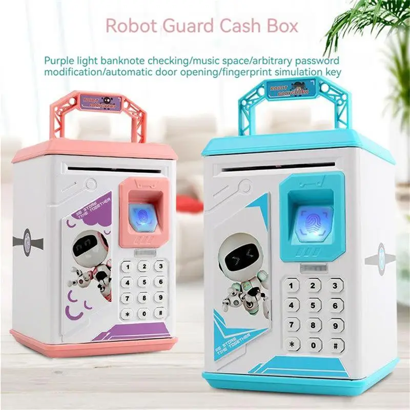 

Fingerprint Piggy Bank Cash Coins Electronic Saving Bank Atm Automatic Deposit For Kids Password Money Box Christmas Gift Toy