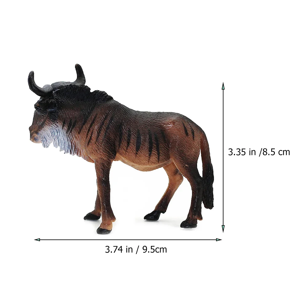 African Wildebeest Model Wildlife Figurine Plaything Toy Set Vivid Decoration Home Pvc Kids Animal Realistic