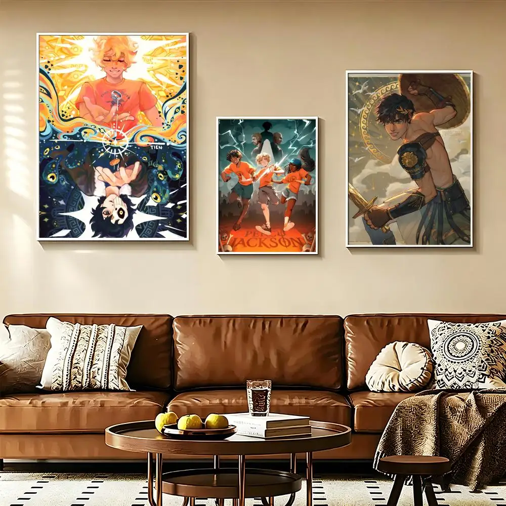 Book P-Percy Jackson Poster Self-adhesive Paper Print Home Living Room Bedroom Entrance Bar Cafe Art
