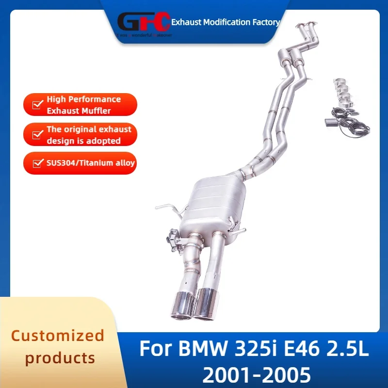 

Выхлопная система Catback Valvetronic для BMW 325i E46 2.5L 2001-2005, высокопроизводительная, из нержавеющей стали, с клапаном, глушитель
