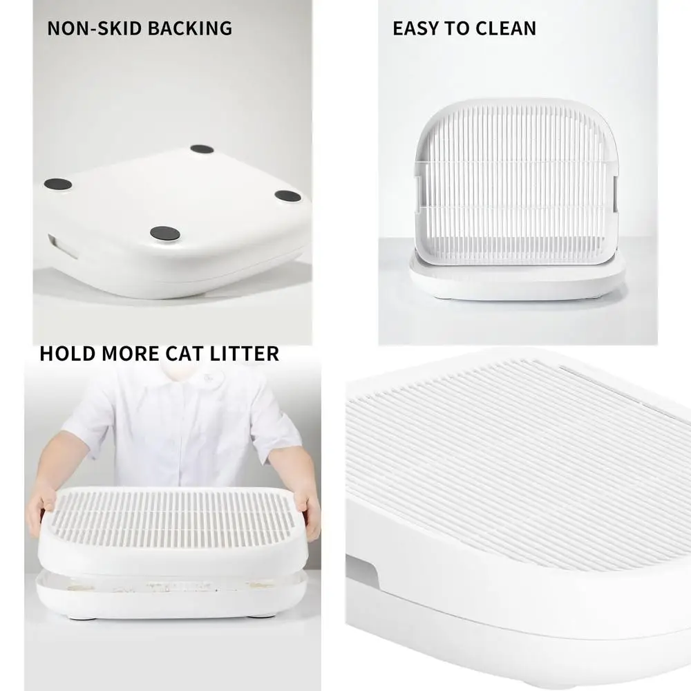 

Self-Cleaning Cat Litter Box Ramp with Double Layer Litter Trapper, Waterproof and Easy to Clean, Anti-Tracking Design