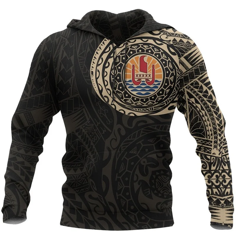 

French Polynesia Hoodie French Polynesian Flag Tattoo Multicolor 3D Streetwear Pullover Sweatshirts Tahiti Hooded Unisex Hoody