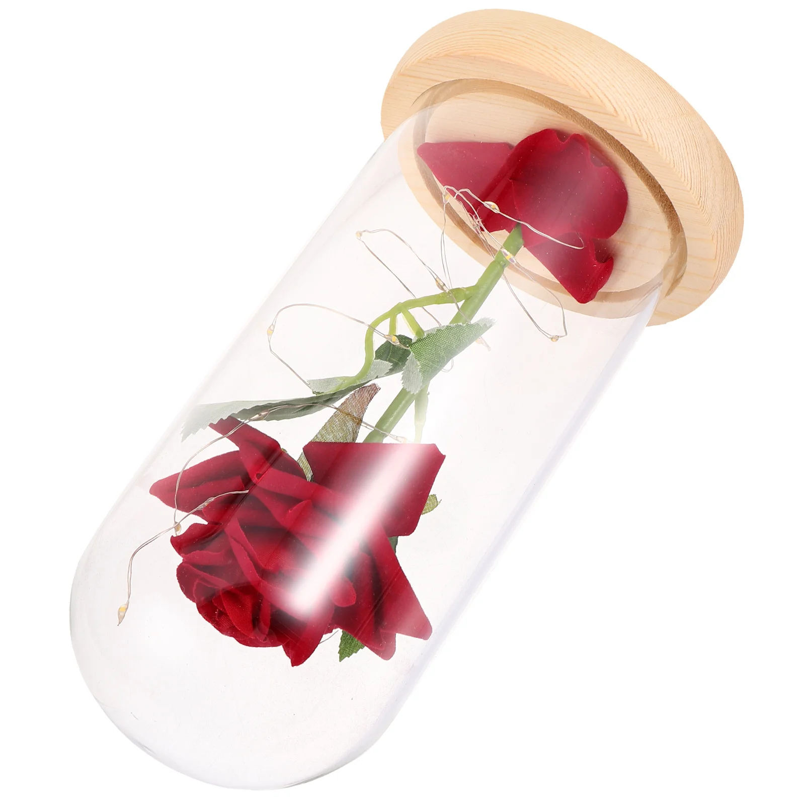 

LED Night Light Decorative Lamp Simulation Rose Flower Glass Cover Artificial LED String Light Valentine Bedroom