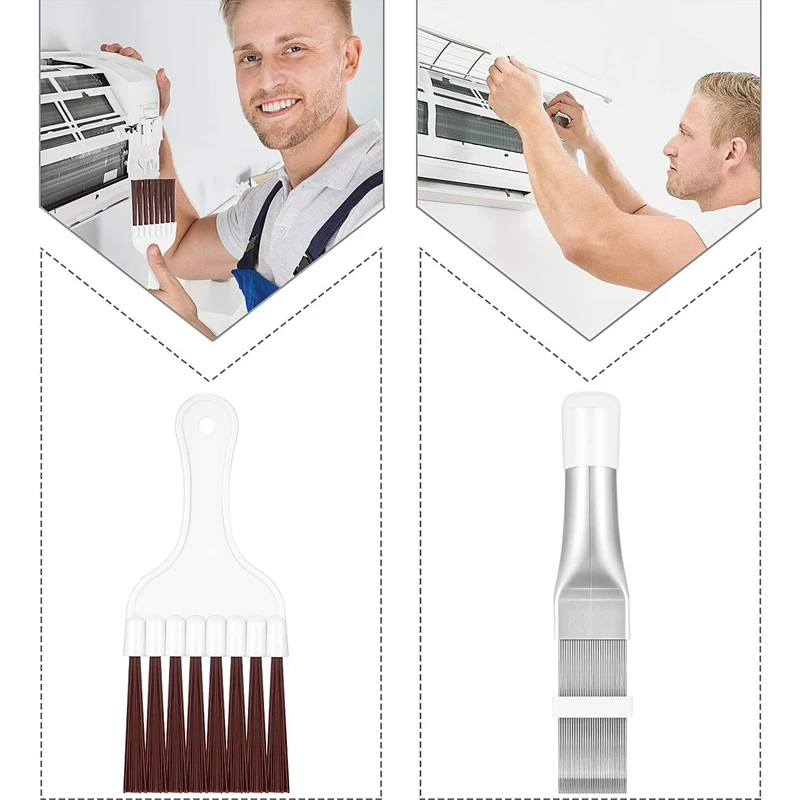 New-6 Pieces Air Conditioner Condenser Fin Comb, Fin Cleaning Brush Air Conditioner Fin Cleaner Cleaning Whisk Brush