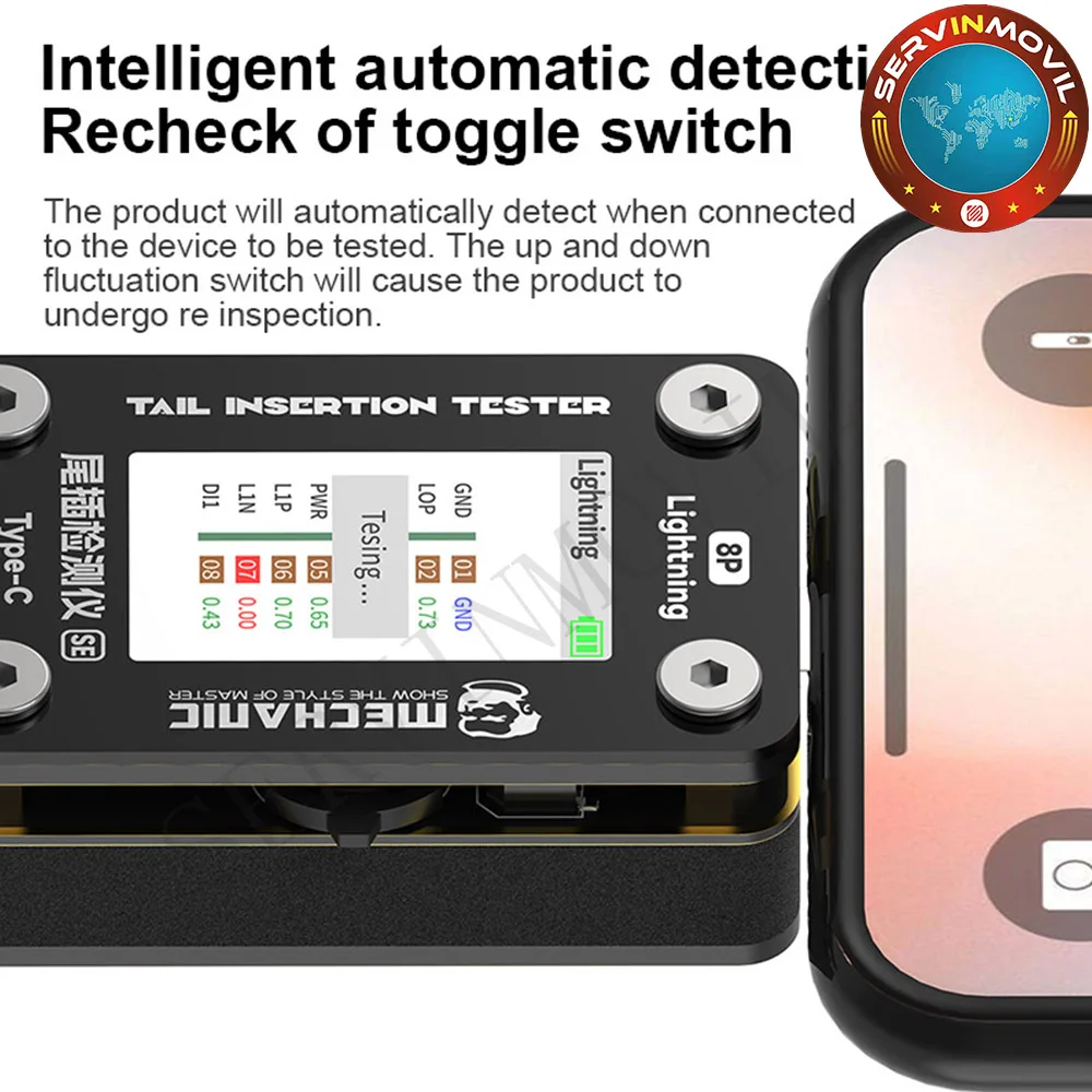 Meccanico T-824SE Tester di inserimento della coda rilevamento intelligente Display digitale ad alta precisione controllo della potenza corrente