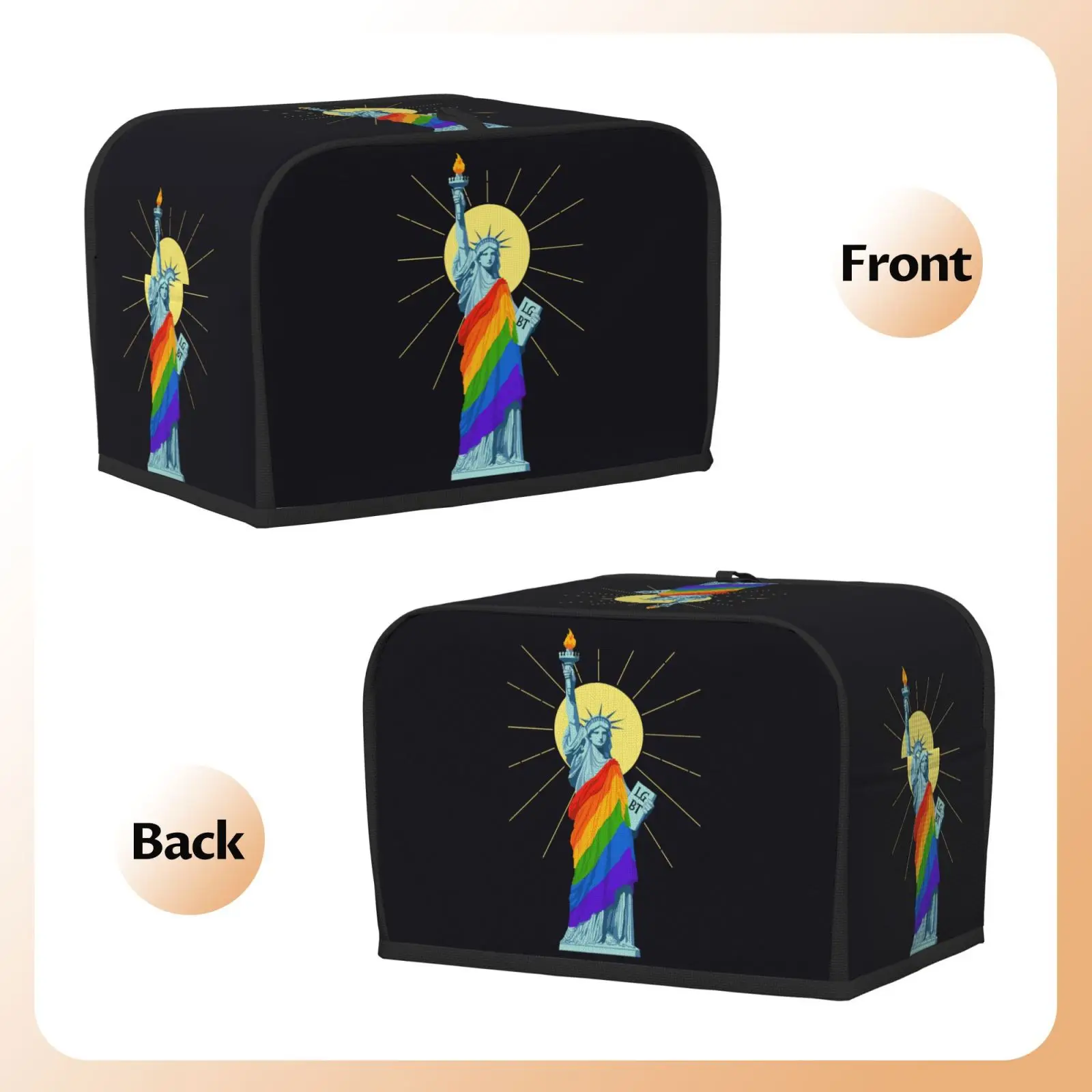 Rainbow Statue Of Liberty 2 Slice / 4 Slice Toaster Bakeware Cover Protector Dustproof Kitchen Clean Tools Organizer