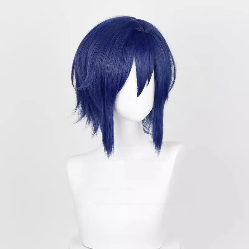 Kaito Cosplay Wig  Short Hair Dark Blue Wig Cosplay Anime Cosplay Wigs Heat Resistant Synthetic Wigs+Wig Cap