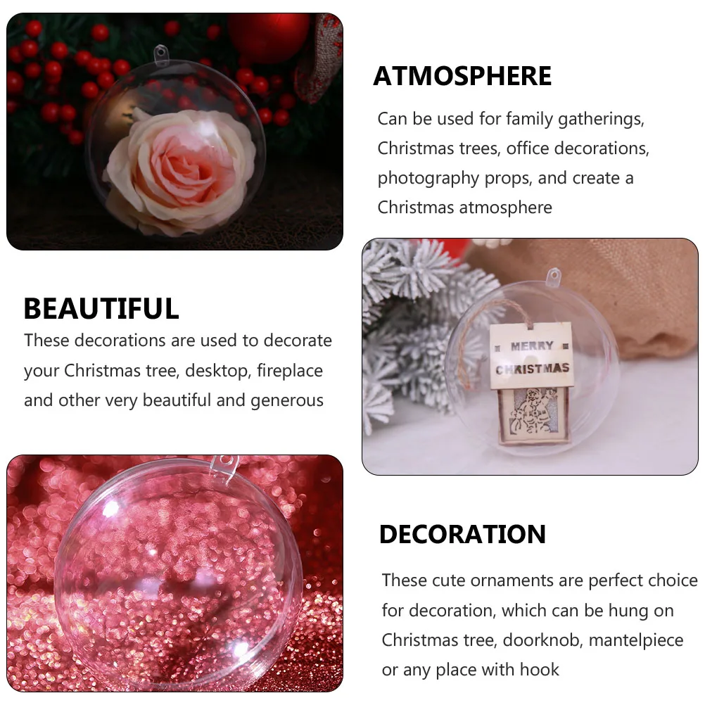 

12pcs Hollow Ball Pendant Creative Acrylic Balls Transparent Hanging nament Christmas Decor Supplies Home Garden Party