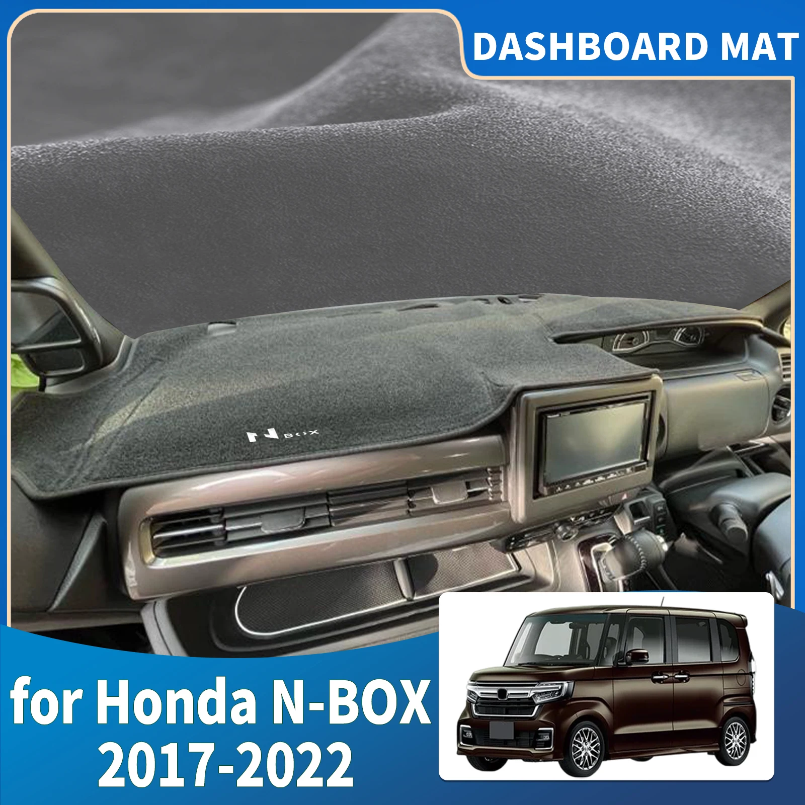 

fit for Honda N-BOX 2017-2022 NBOX N BOX JF3 JF4 Accessories RHD Dashmat Dashboard Cover Pad DashMat Sunshade Protective Carpet