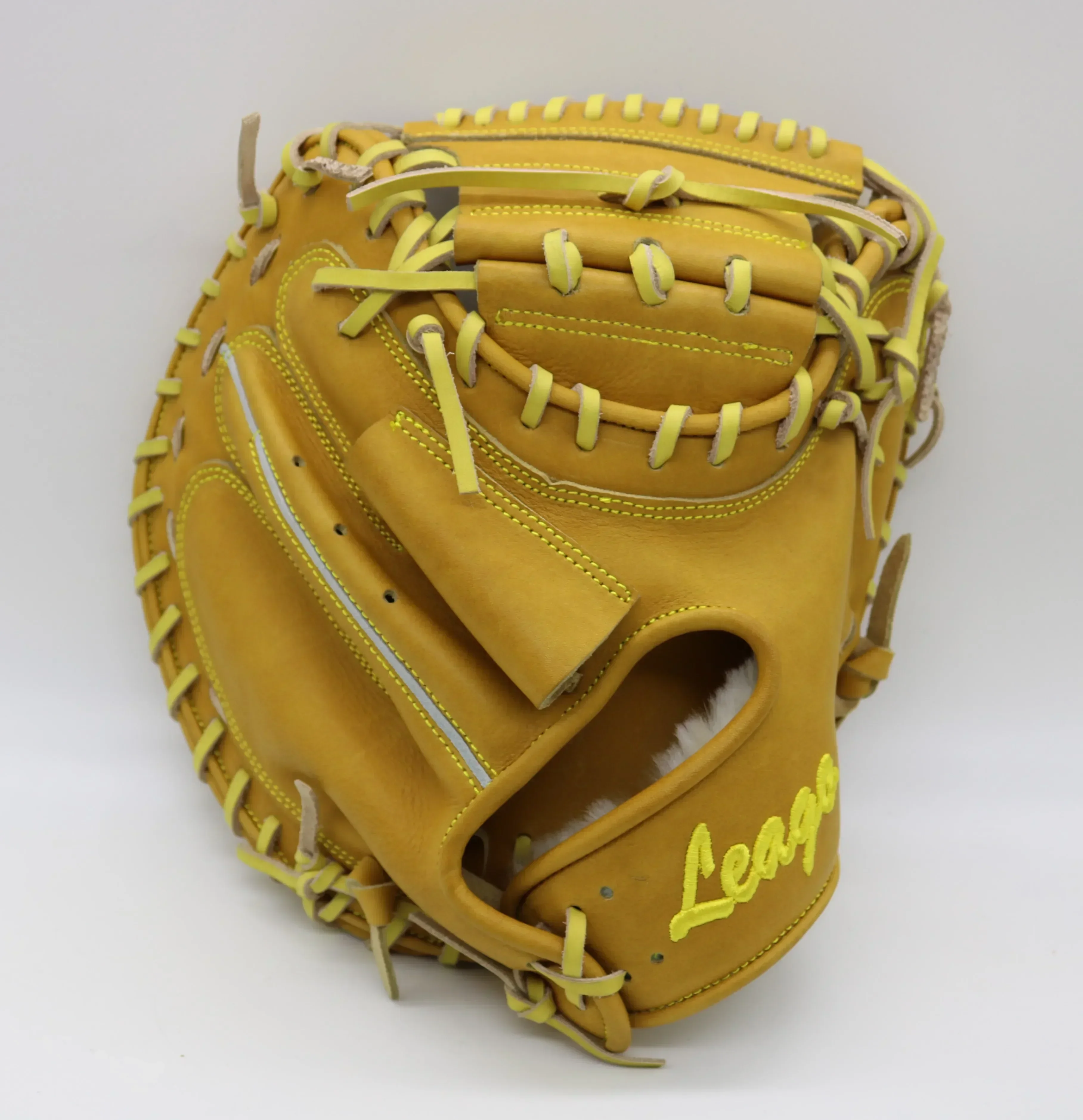 High Quality Custom Embroidered Logo Kip Leather Catcher Baseball Gloves Catcher Gloves Baseball Training Gloves