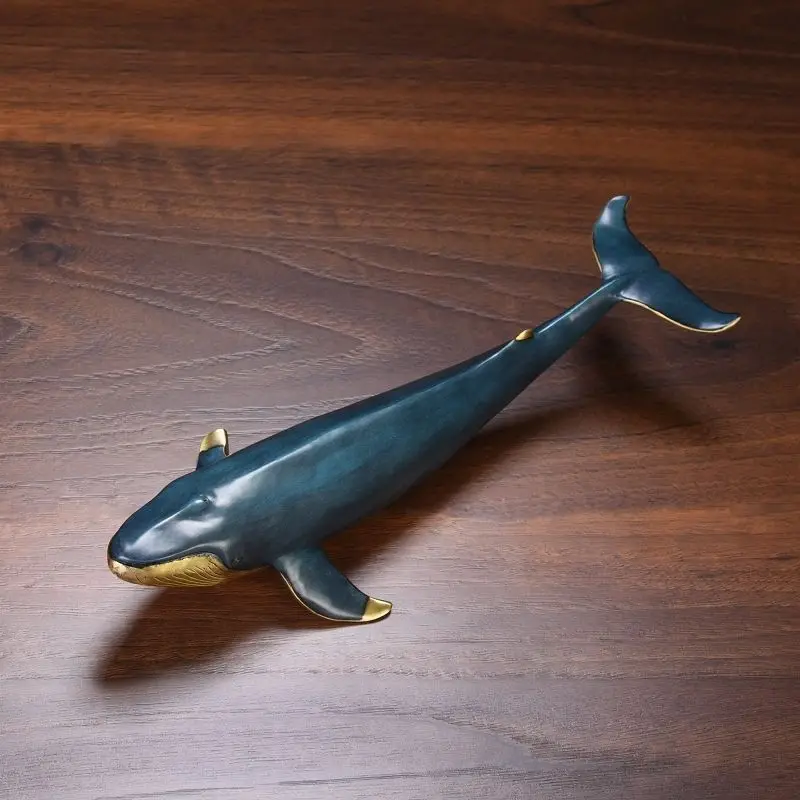 Whale jewelry pure copper big whale creative handicrafts living room home furnishings