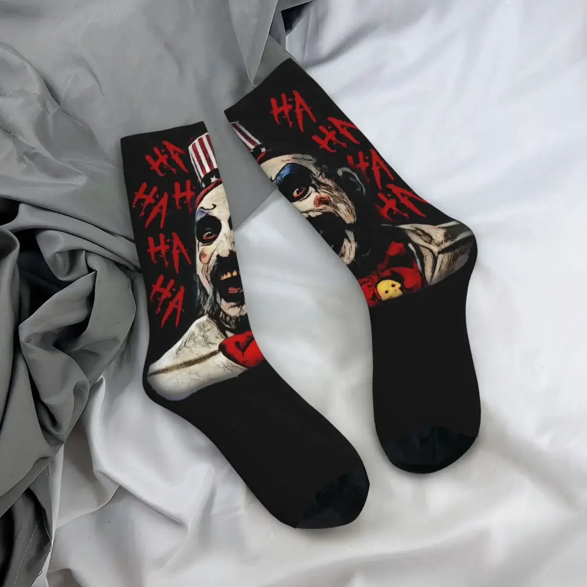 Vintage Captain Spaulding Men\'s Compression Socks Unisex House Of 1000 Corpses Horror Movie Harajuku Pattern Printed Crew Sock