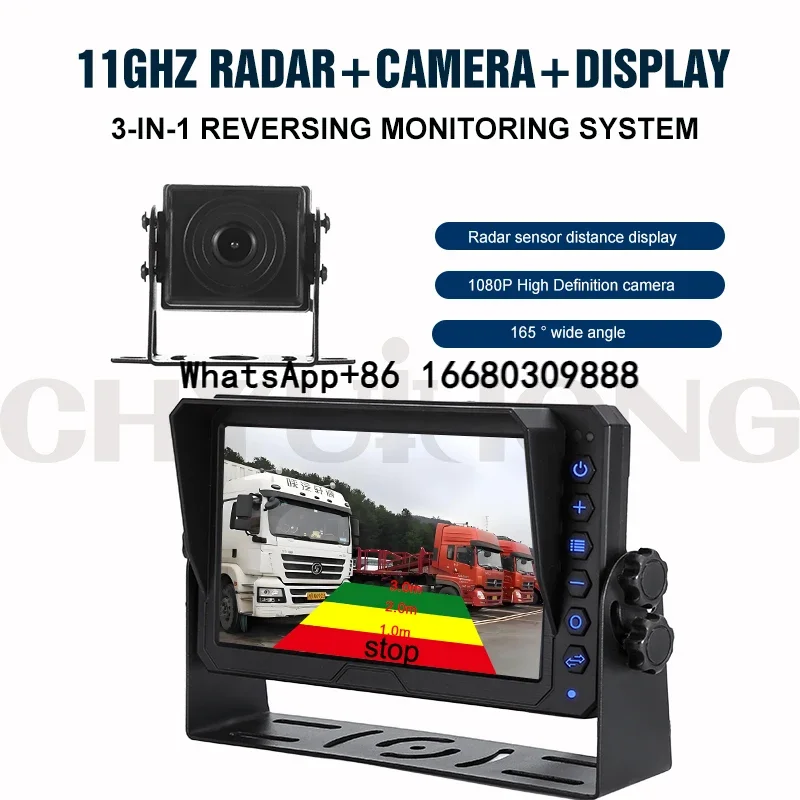 

HD 1080P AI 11Ghz Millimeter Wave Visual Radar with Motion detection and 7 inch 3 in 1 truck Sensor Car Systems