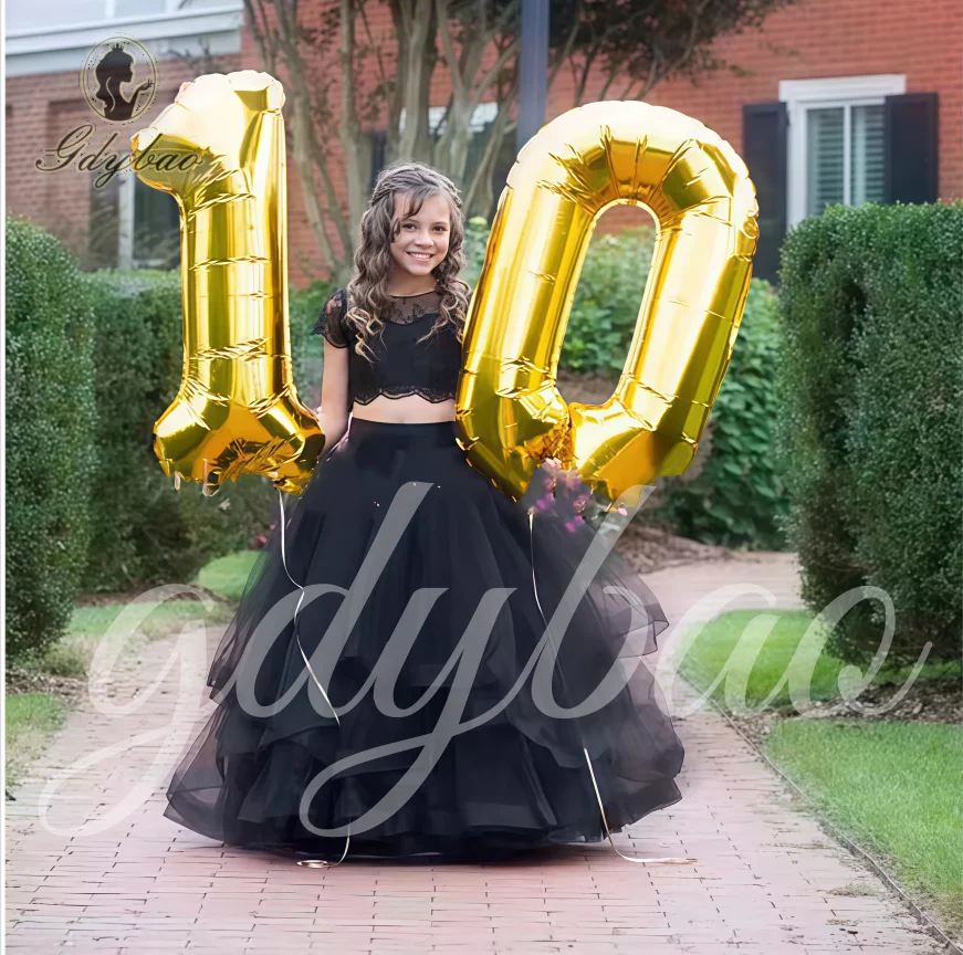 

2026 Classic Children's 2 Piece Skirts Set Girls Birthday Party Performance Costume Flower Girl Cake Skirts Clothing