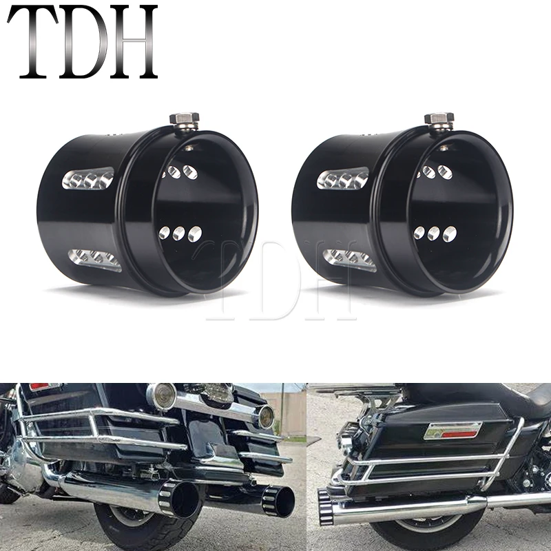 Exhaust Pipes Mufflers Slip-On 1.75inch 2.5inch Exhaust Tips For Harley Street Electra Glide Road King Softail Chopper Bobber