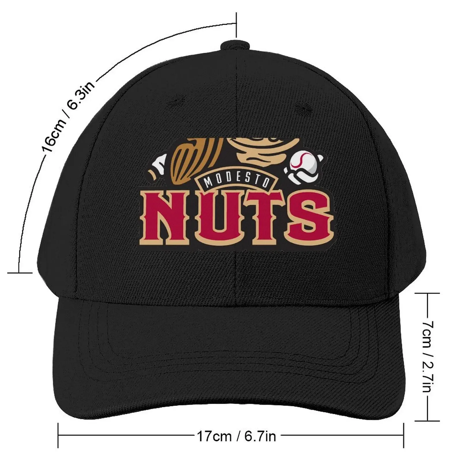 Modesto Nuts Classic Baseball Cap Rugby custom Hat Sun Hat For Children Elegant Women's Hats Men's