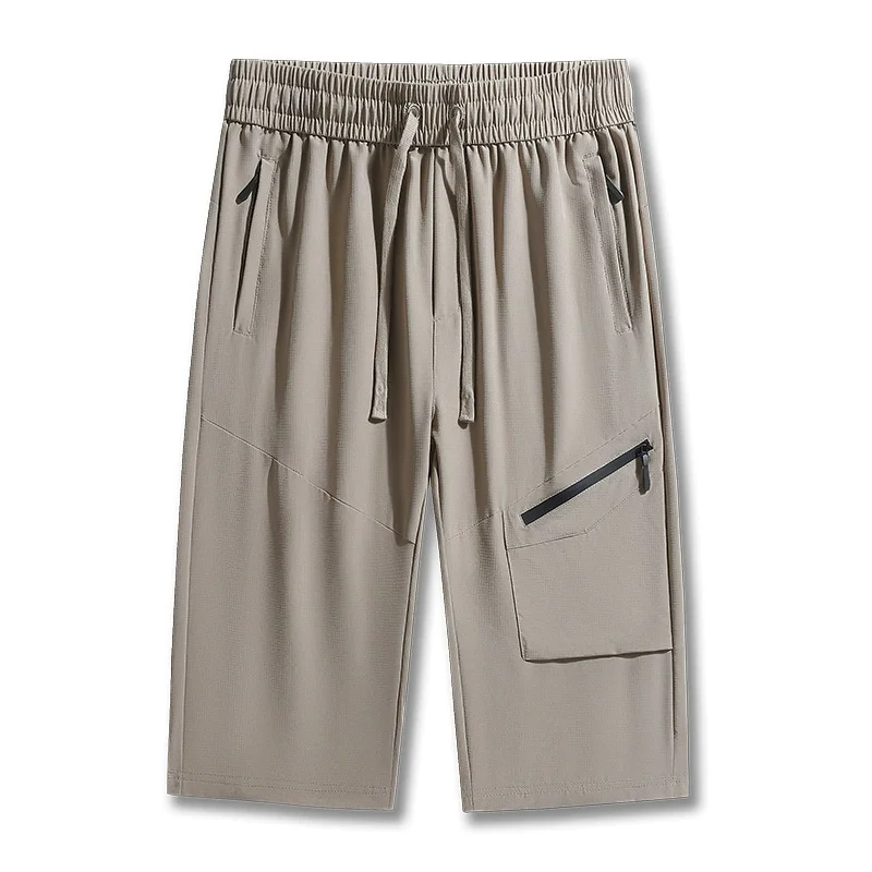 

New Summer Cropped Pants Men Large Size Loose Trendy Short Pants Casual Sports Straight Thin Shorts Bottoms XXXXL
