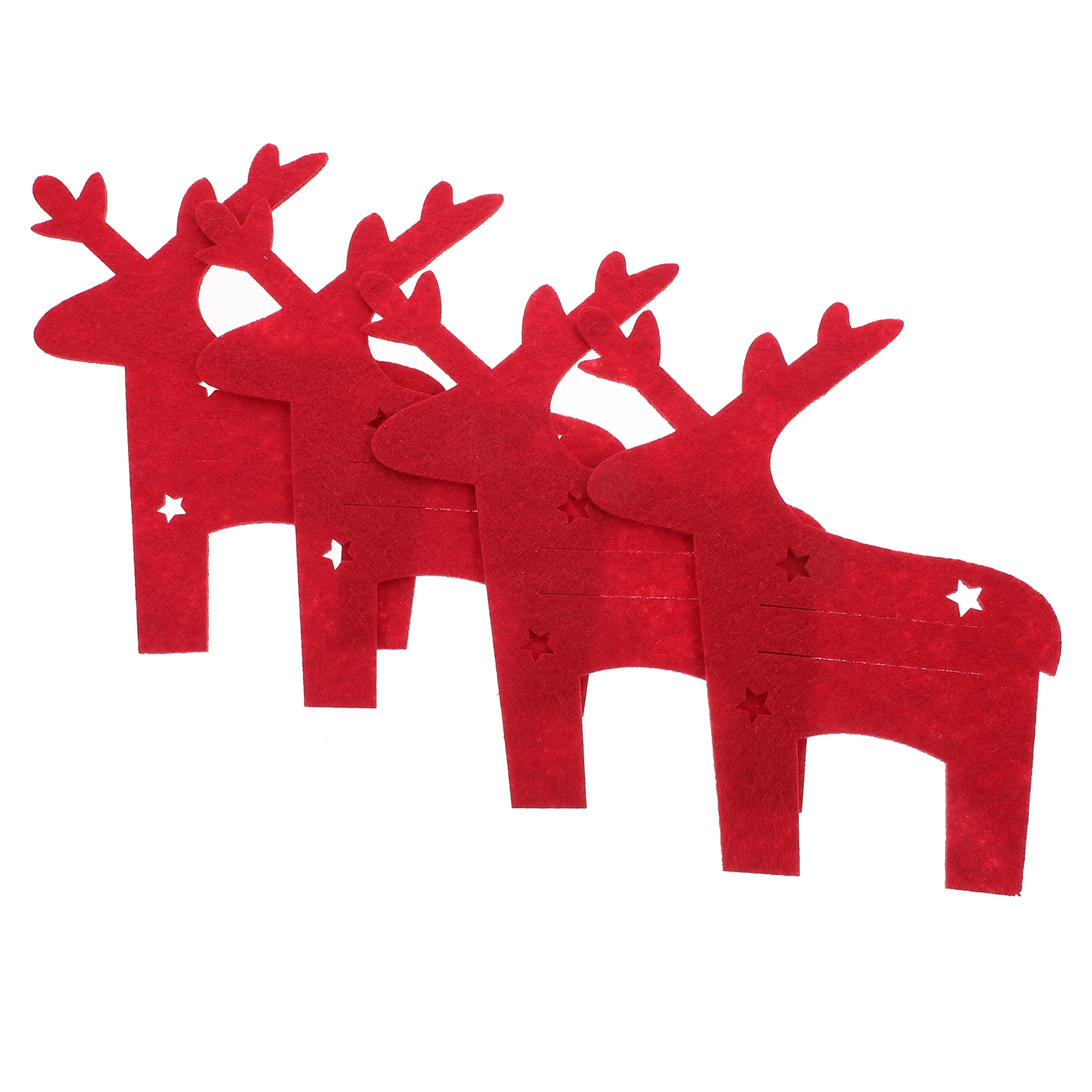 

4 Pcs Cutlery Holder Red Fabric Knife Fork Bags Set Fork Bags for Party Dinner Table Decor Cutlery Holder Storage