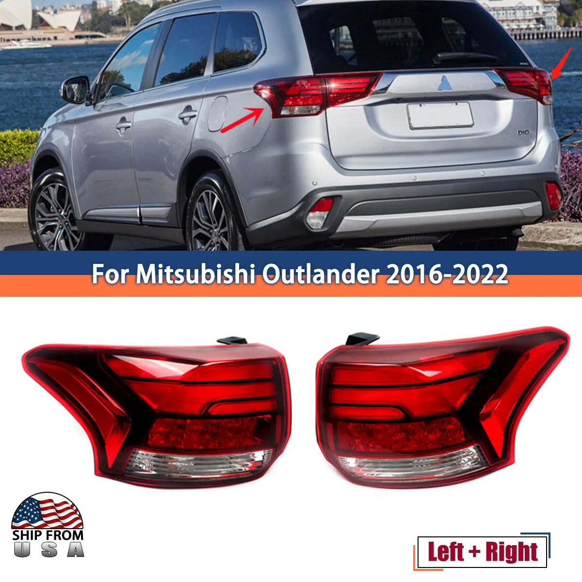 

LED Right Side Outer Tail Light Lamp Assembly For 2016-2020 Mitsubishi Outlander Left Side or Right Side
