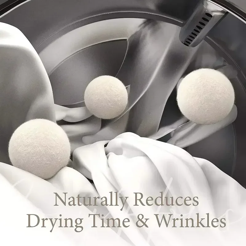 Wool Dryer Balls Reusable Natural Fabric Softener Laundry Washing Machine Accessories Home Washing Fleece Dryer Balls Clothes