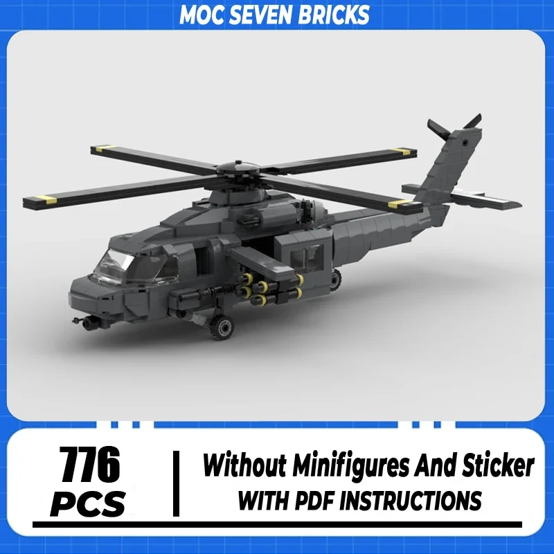 Military Series Moc Building Blocks UH-60 Black Hawk Armed Model Technology Brick DIY Assembly Helicopter Toys  Gifts