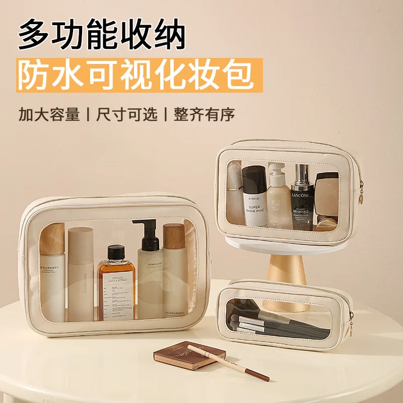 Transparent Pvc Storage Bag Large Capacity Cross-border Explosion Waterproof Toilet Travel Multi-purpose Portable Cosmetic Bag