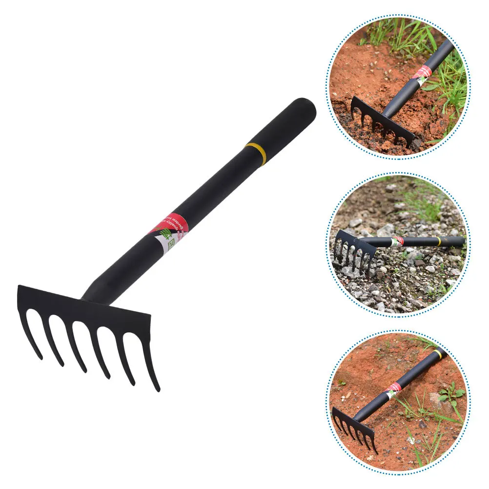 

1 шт., грабли из марганцевой стали, материал премиум-класса, садовый сельскохозяйственный инструмент, эффективно ослабляет почву и удаляет мусор, садовые грабли