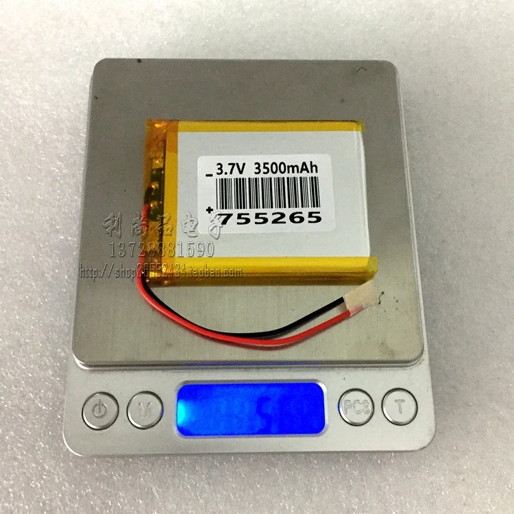 Bateria de polímero de lítio 3.7V 3500mAh carregando bateria de tesouro navegação GPS Tablet PC 755265