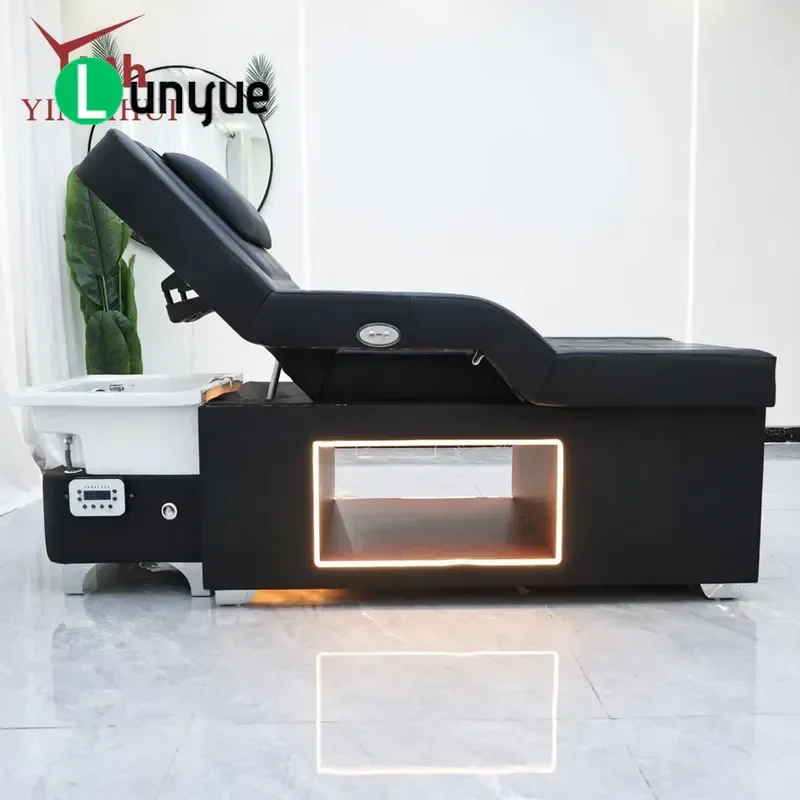 Commercial Thai Style Shampoo Bed with Wash Basin and Foot Pedals Custom Spa Hair Washing Chair for Hair Salons Beauty Shops