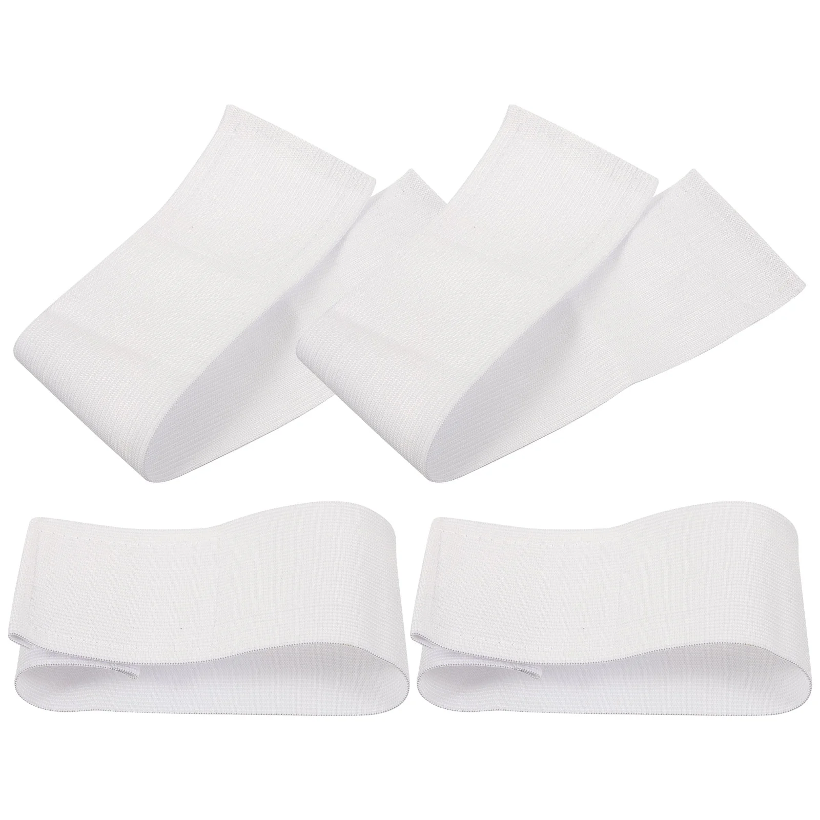 

4 Pcs White Armband Football Mourning Multi-purpose Team Sports DIY Blank Captain Bands Captains Armbands for Player Basketball