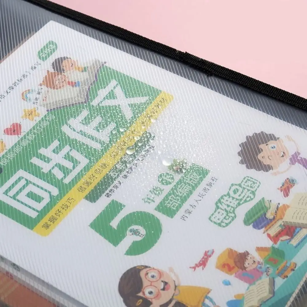 Large Capacity Transparent a4 Handbag Thickened Waterproof Portable Documents Bag Zippered Protective Plastic File Organizer