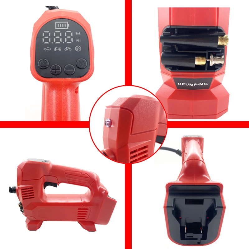 

Беспроводной надувной насос высокого давления с цифровым дисплеем, портативный автомобильный электрический воздушный насос для Milwaukee, литиевая батарея 18 В