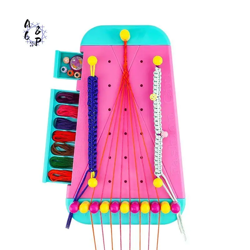 A68P-Friendship Bracelet Jewelry Making Kit For Girl Arts And Crafts Bracelets String Maker Kit Pretend Play Gift