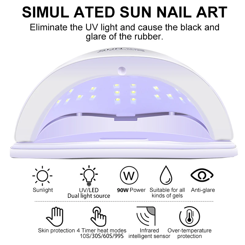 Nail Dryer Machine Professional Manicure Lamp 45 LEDs High Power UV Nail Light With Auto Sensor Smart Nail Salon Equipment Tools