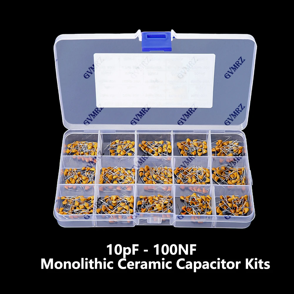 450PCS 10pF - 100NF Monolithic Ceramic Capacitor Kits 50V 10