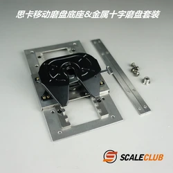 Scaleclub RC 1/14 Tractor Truck Metal Fifth Wheel Tow Pin Heavy Hauling Grinding Disc Base For Tamiya 1 14 LESU RC Truck Parts