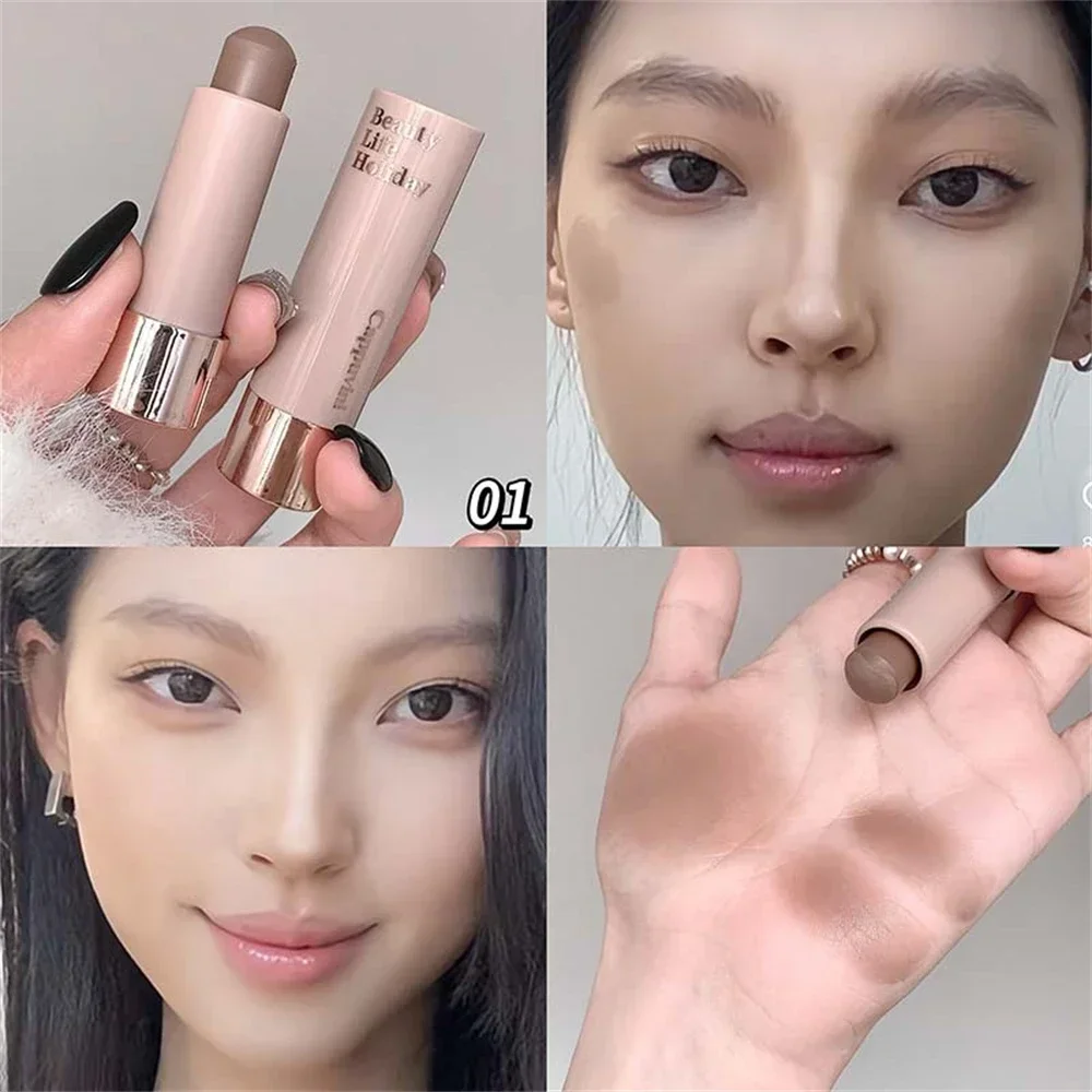 Moisturizing Matte Concealer Contour Stick Smooth Lasting 3D Nose Shadow Waterproof Face Highlight Brighten Contour Makeup