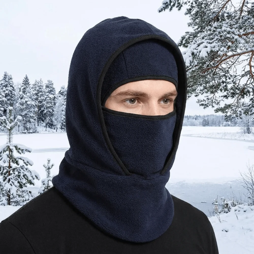 Double Layer Balaclava Cycling Cap Facial Mask Neck Protection Ski Windproof Cap Windproof Thicken Warm Hat Mask Mountaineering