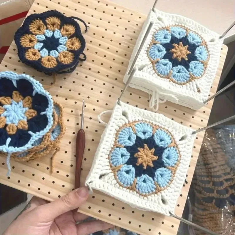 A Top Quality Crochet Blocking Board with Pins, Grid Crocheting and Knitting Project Accessory for Enthusiasts | Wooden Gift - view 2