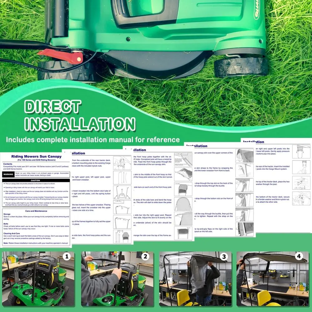 Universal Sun Shade for John Deere 100 Series Lawn Mowers, Replacement for LP68122 & LP51702