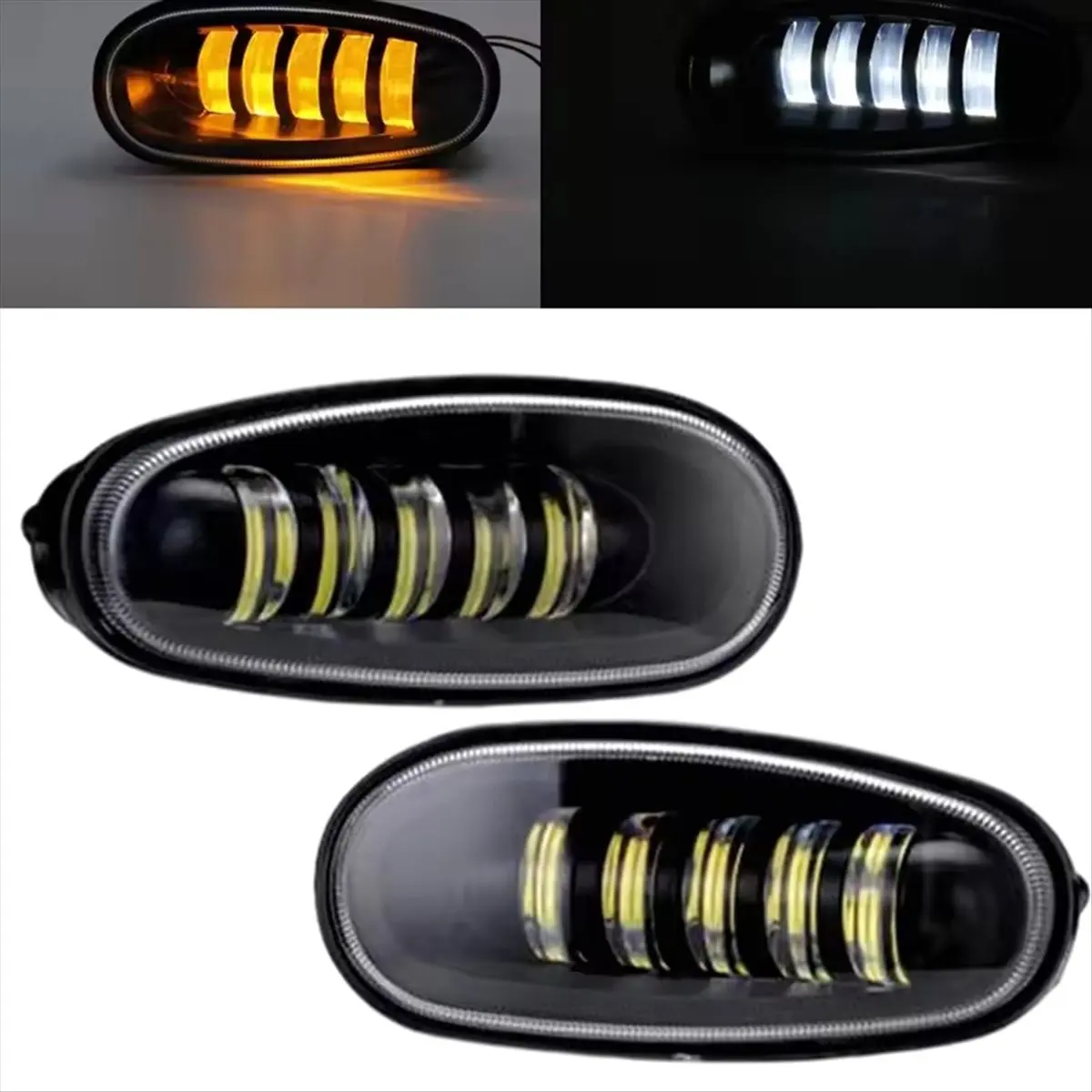 #01U Automotive Parts & Accessories,2PCS Car LED DRL Fog Light Assembly for Daewoo White Light (Black&Transparent)