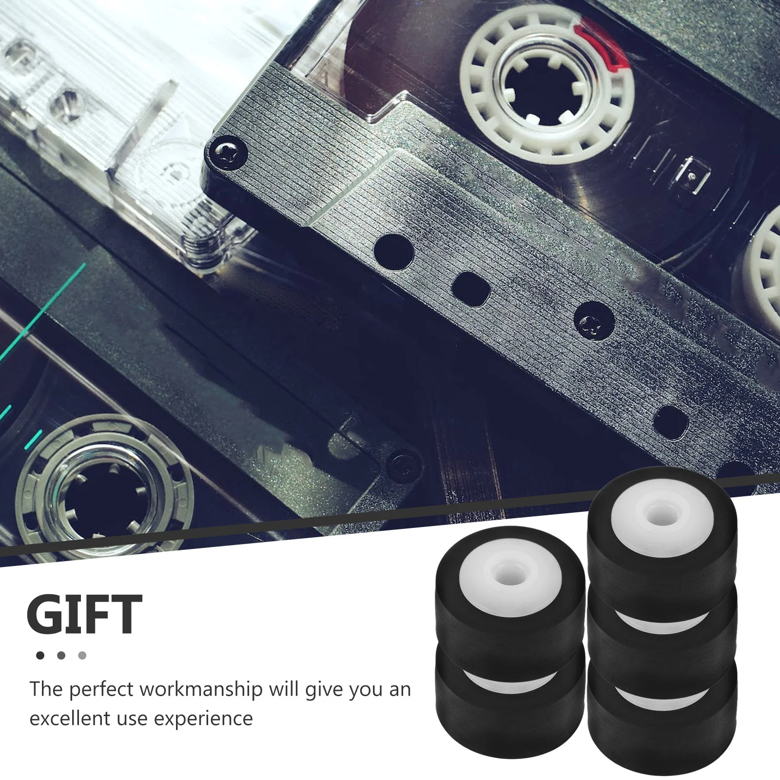 

5Pcs Pinch Roller Premium Plastic Durable Bearing Wheel Replacement for Audio Tape Recorder Cassette Maintenance Repair Parts
