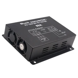 60A DC 24V To 12V Car Power Converter Electric Converter With Temperature Control For Golf Cart Club Car Truck Bus