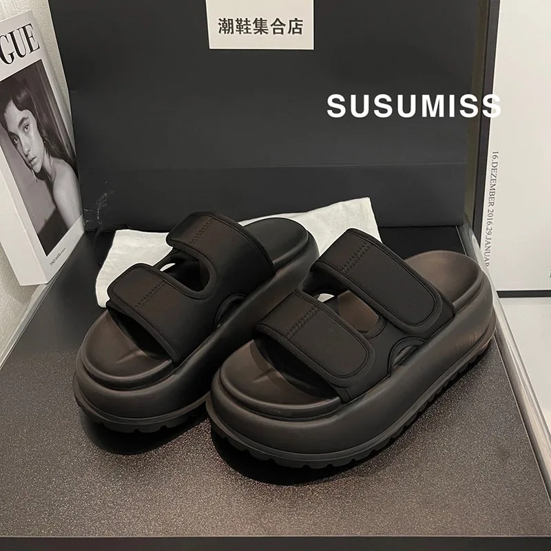 Women\'s Fashion Sandals 2024 New Summer Beach Internet Celebri Platform Increased Sandals Sports Casual Sandals