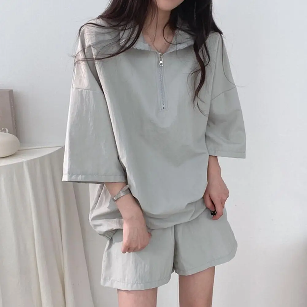 2024 Casual Summer Top and Shorts Set Loose Women\'s Matching Set Student Tracksuit T-shirt Top Casual Shorts Two-piece Suit